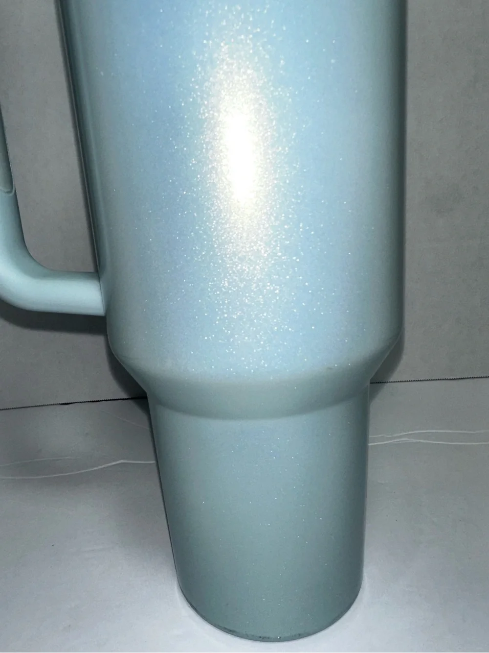 Stanley Shimmery 40 oz Light Blue Travel Mug with Handle - Picture 13 of 14